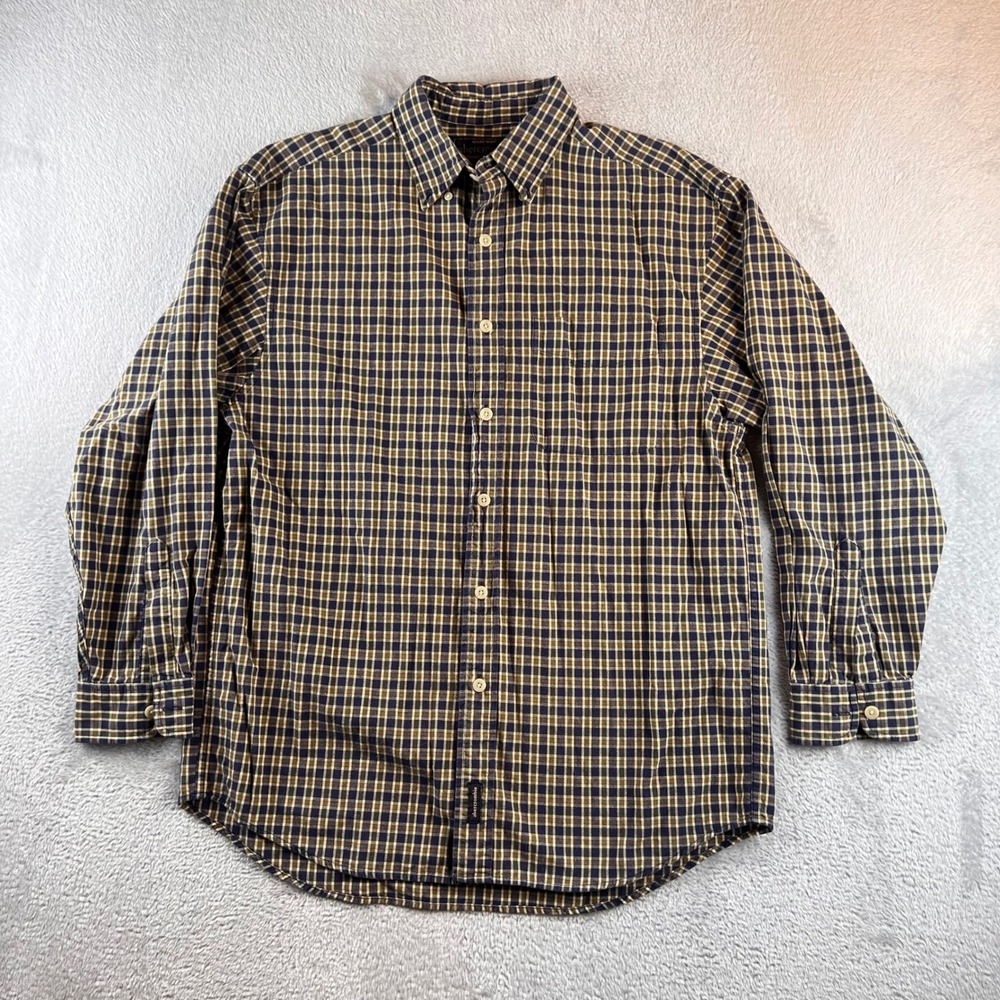 Vtg Y2K Abercrombie Fitch Plaid Shirt Mens XL Button Down Navy Green Cotton